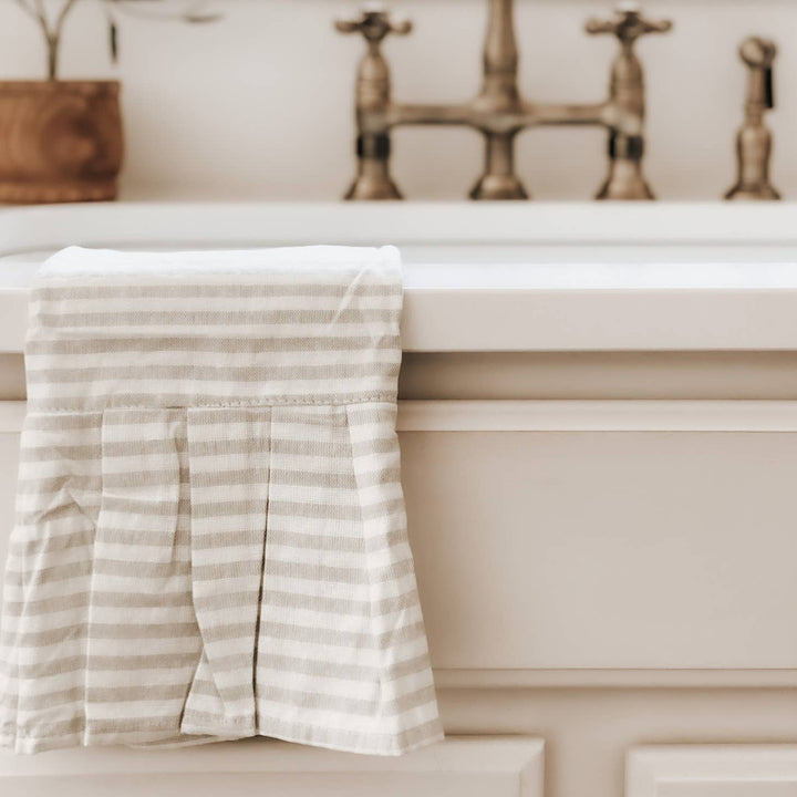 Striped Tea Towel with Ruffle