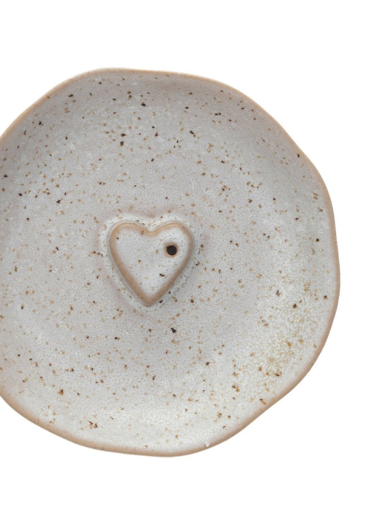 Embossed Heart Incense Dish - Clementine Home Floral Gift