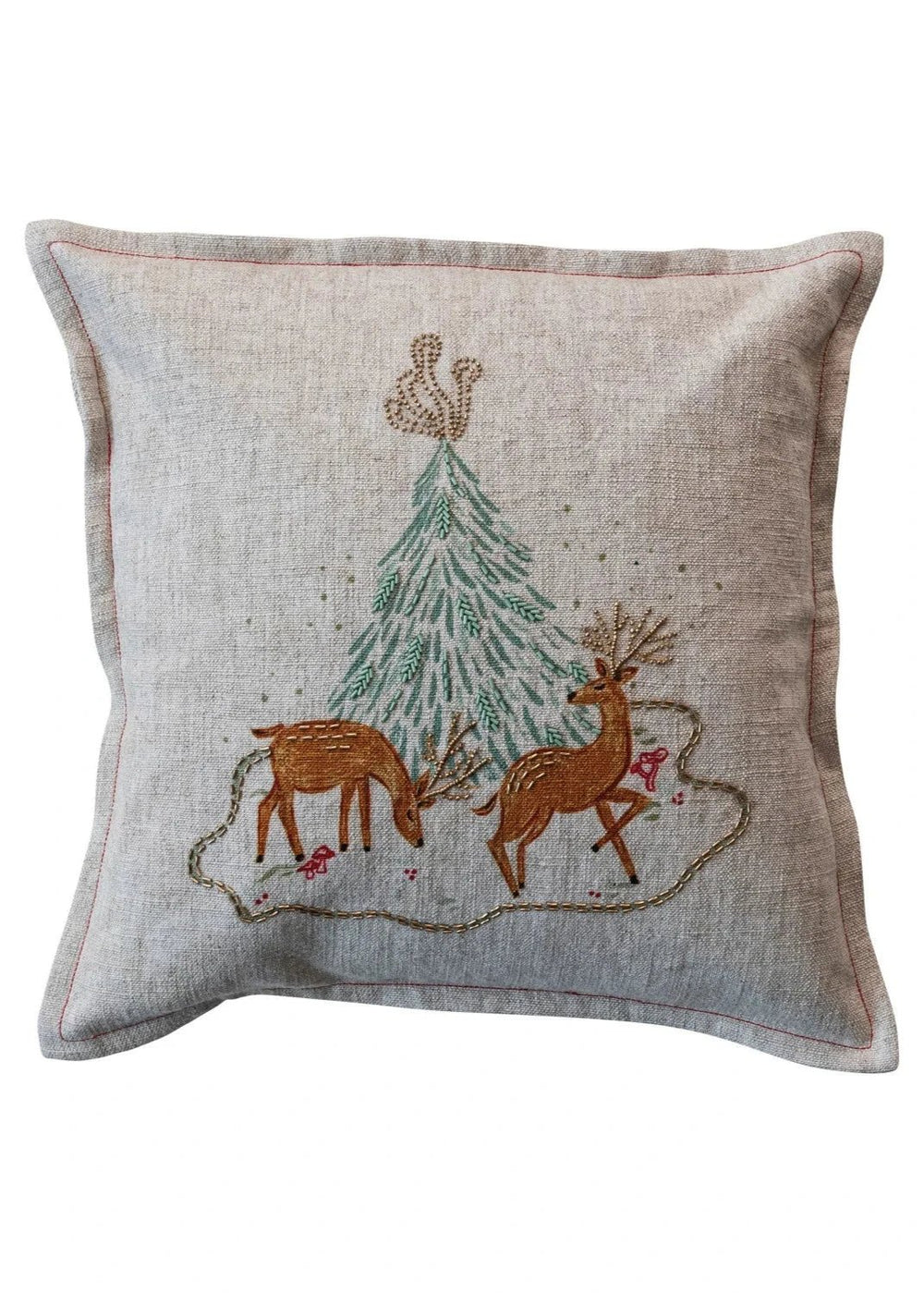 Embroidered Deer Pillow - Clementine Home Floral Gift