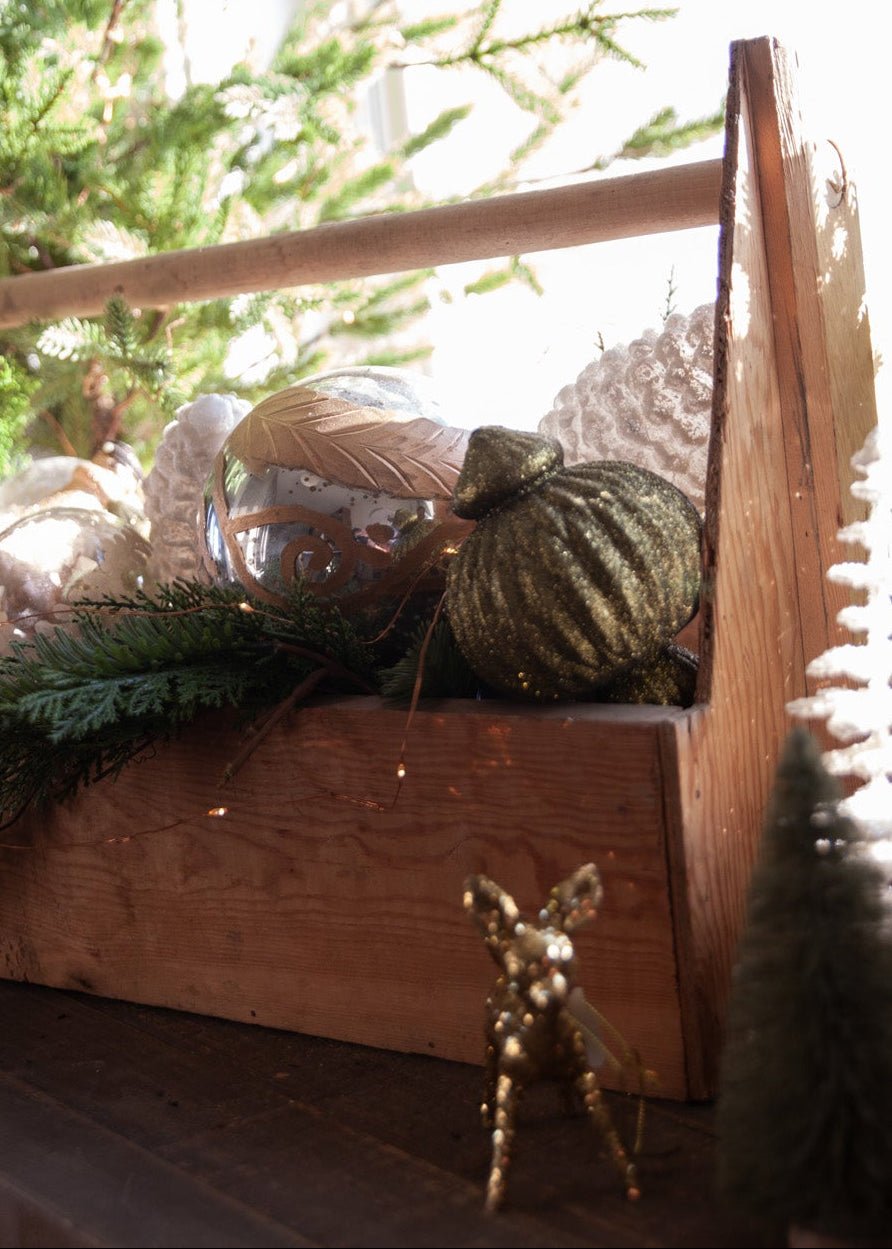 Etched Mercury Glass Ball Ornament - Clementine Home Floral Gift