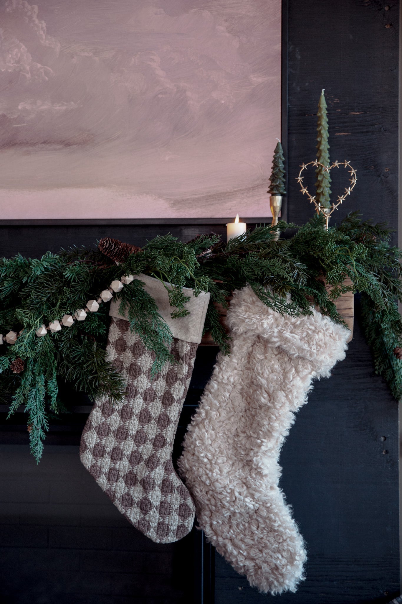 Faux Spruce & Pine Garland with Pinecones - Clementine Home Floral Gift