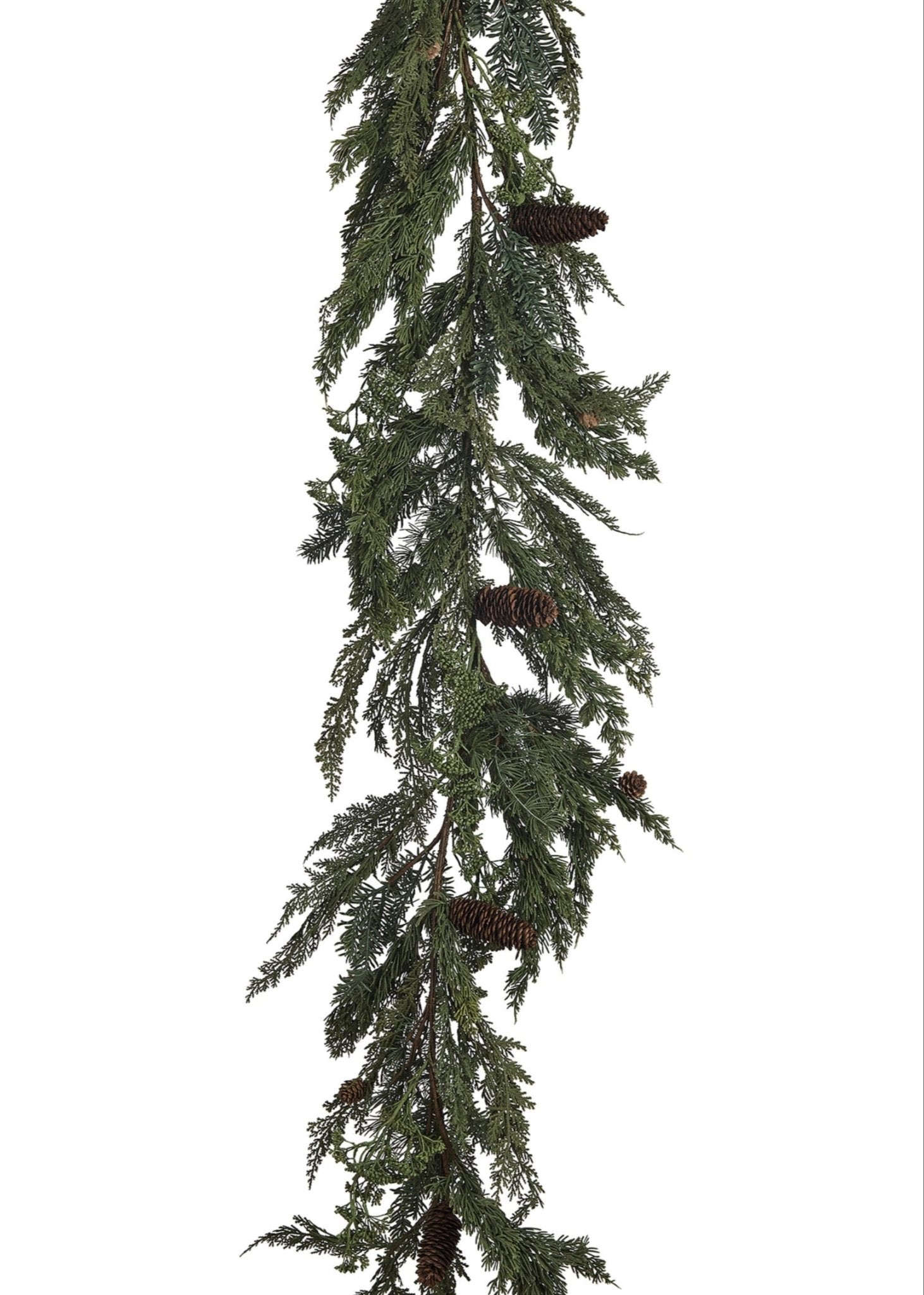Faux Spruce & Pine Garland with Pinecones - Clementine Home Floral Gift