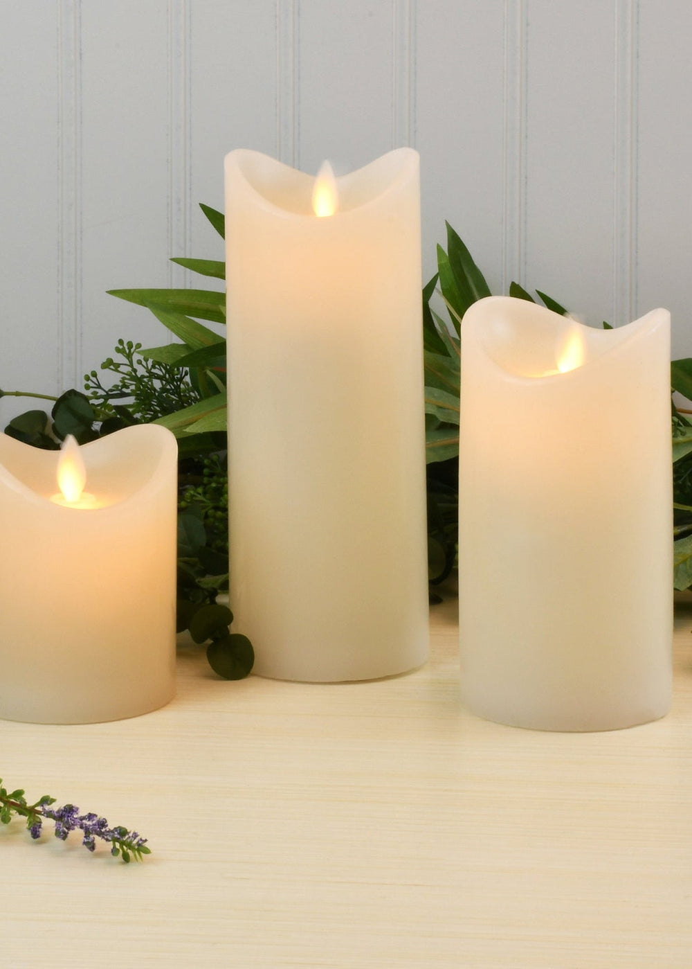 Flameless 3D Wick Candles – Set of 3 - Clementine Home Floral Gift
