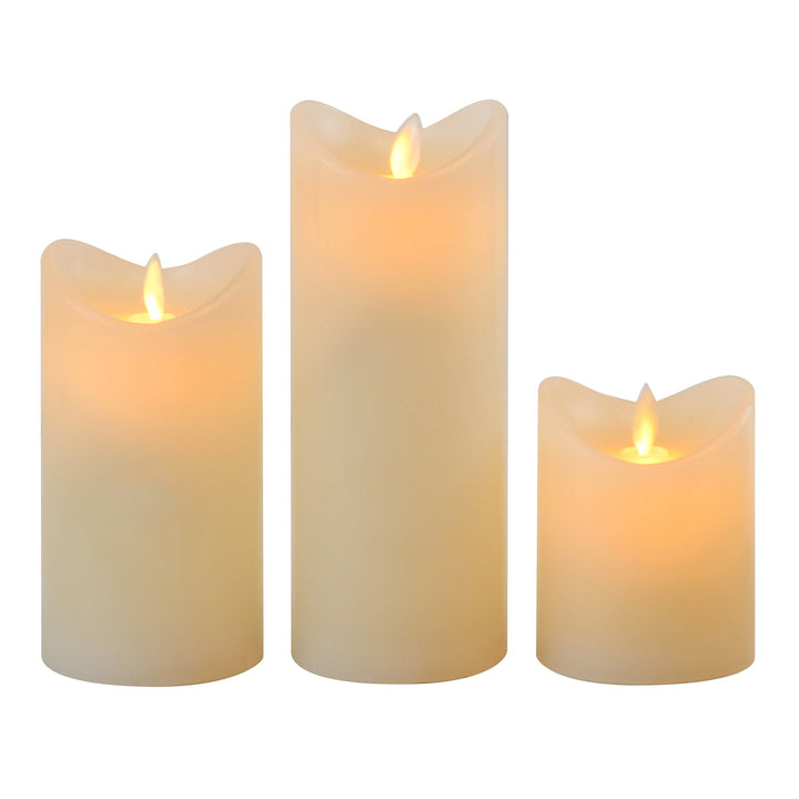 Flameless 3D Wick Candles – Set of 3 - Clementine Home Floral Gift