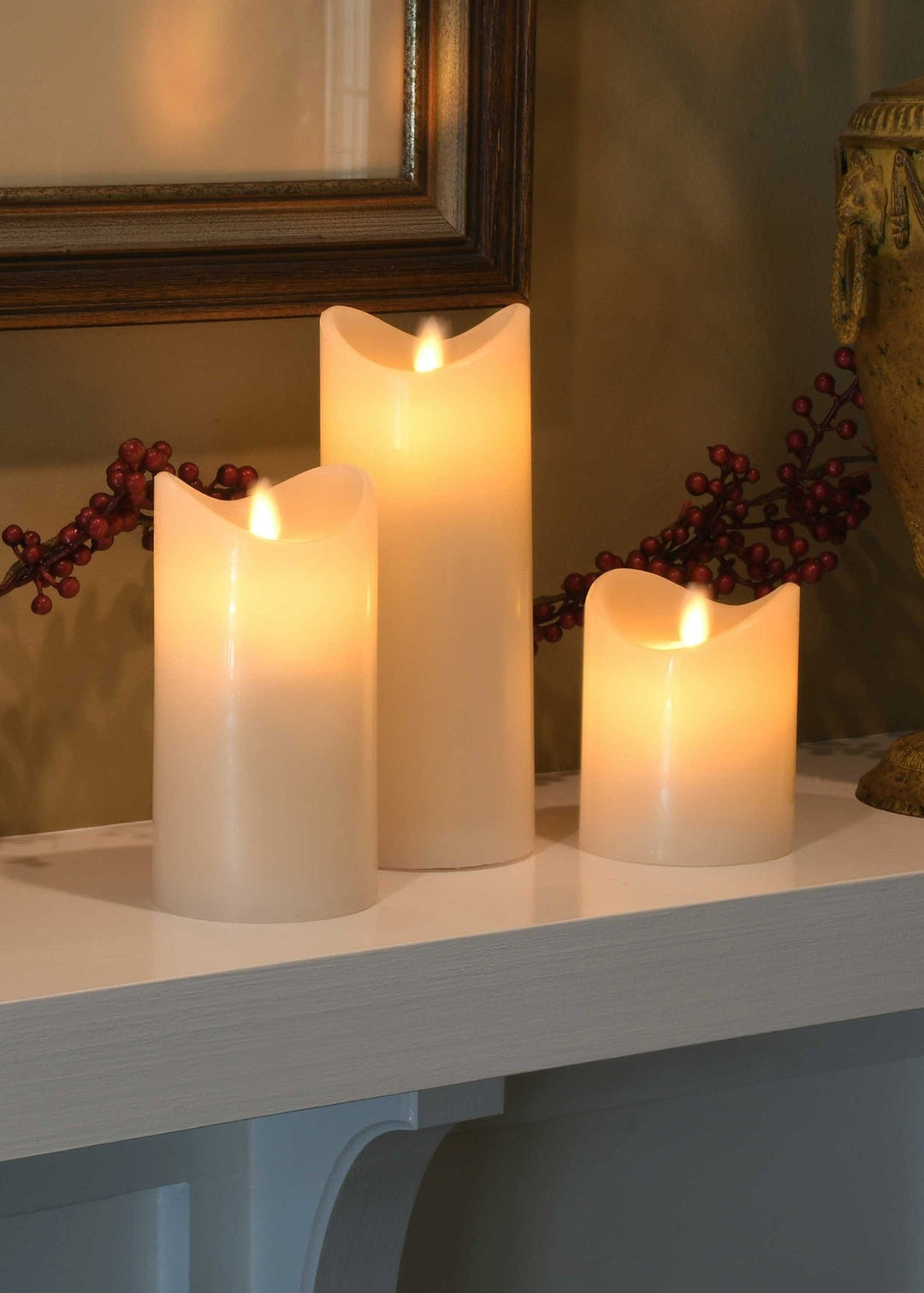 Flameless 3D Wick Candles – Set of 3 - Clementine Home Floral Gift