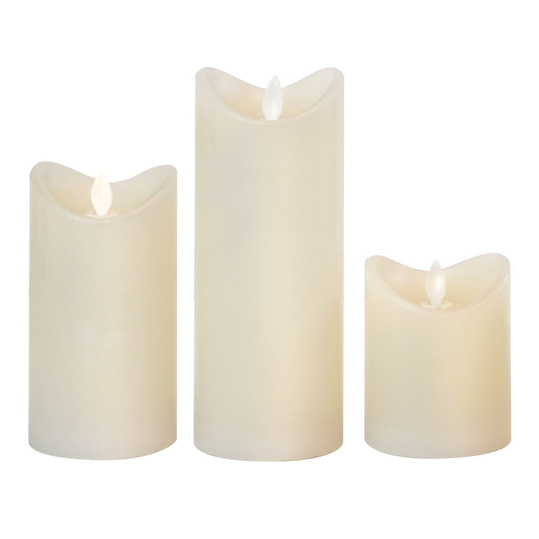 Flameless 3D Wick Candles – Set of 3 - Clementine Home Floral Gift