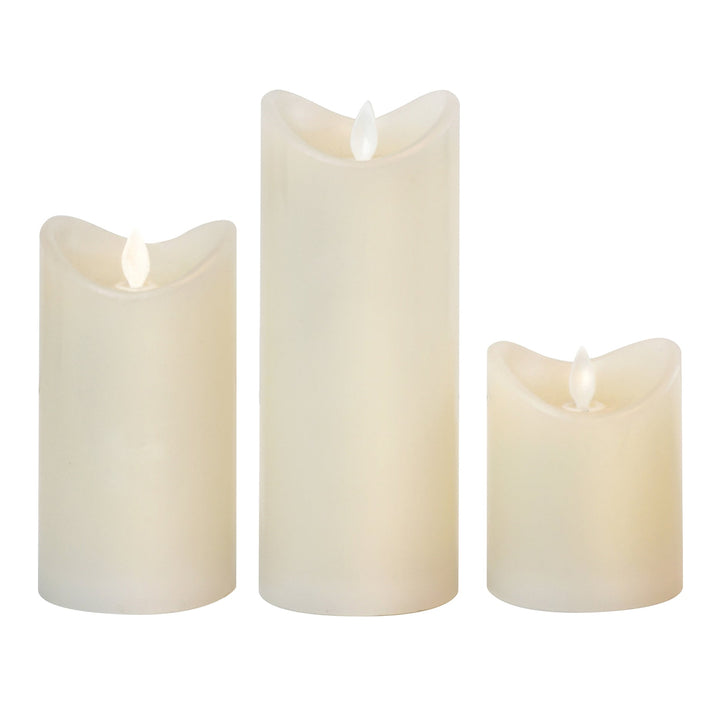 Flameless 3D Wick Candles – Set of 3 - Clementine Home Floral Gift