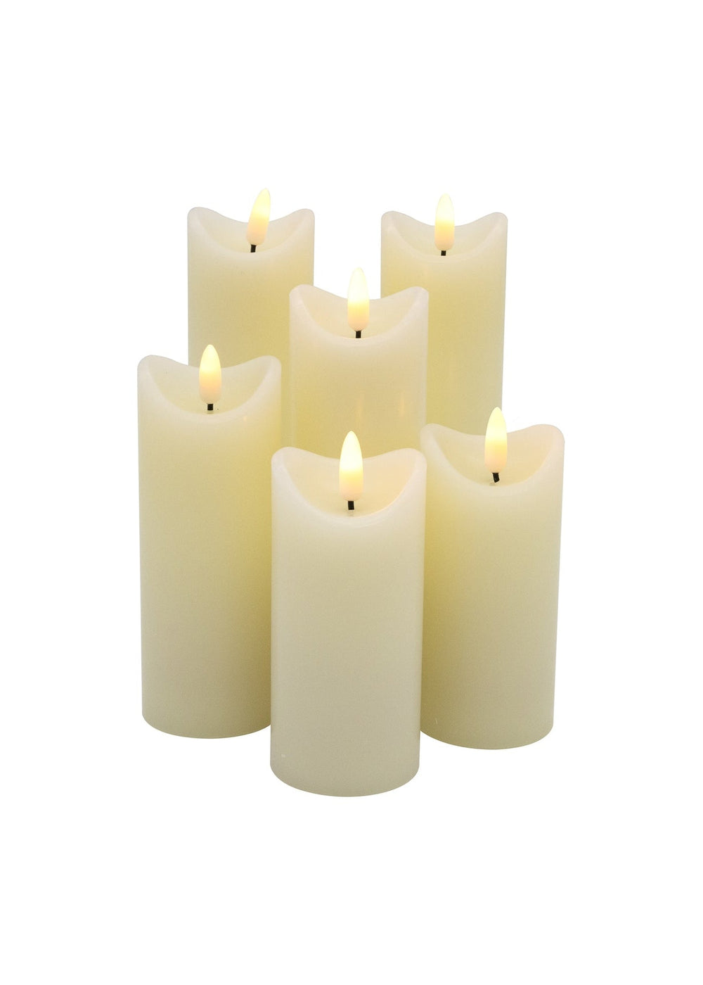 Flameless 3D Wick Candles – Set of 6 - Clementine Home Floral Gift