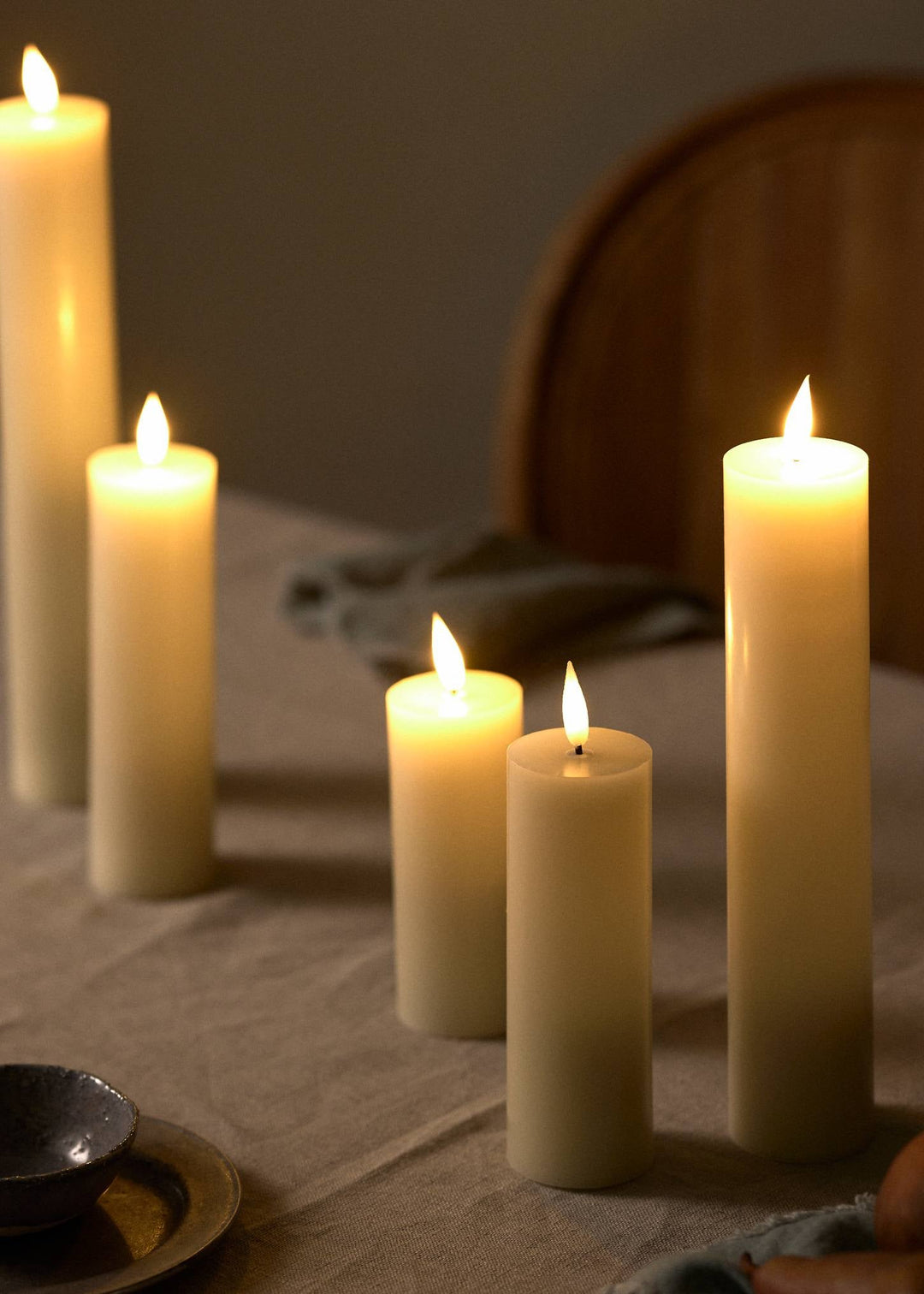 Flameless 3D Wick Candles – Set of 6 - Clementine Home Floral Gift