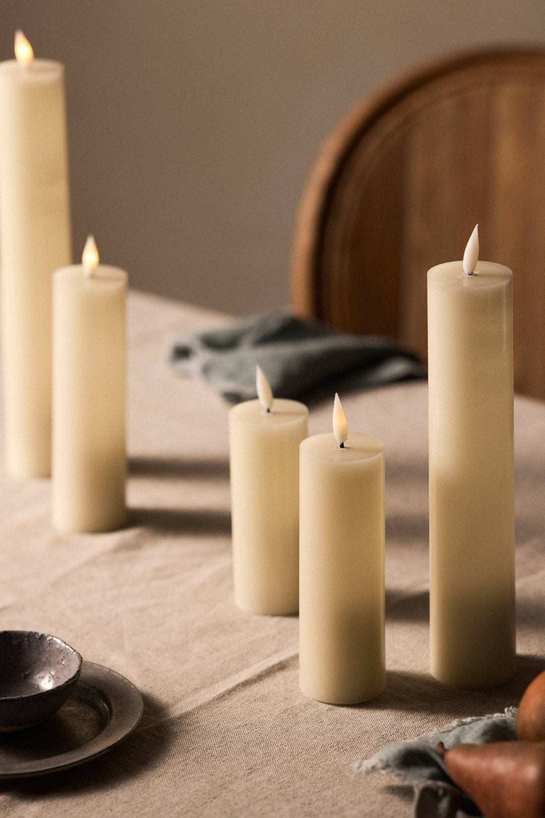 Flameless 3D Wick Candles – Set of 6 - Clementine Home Floral Gift