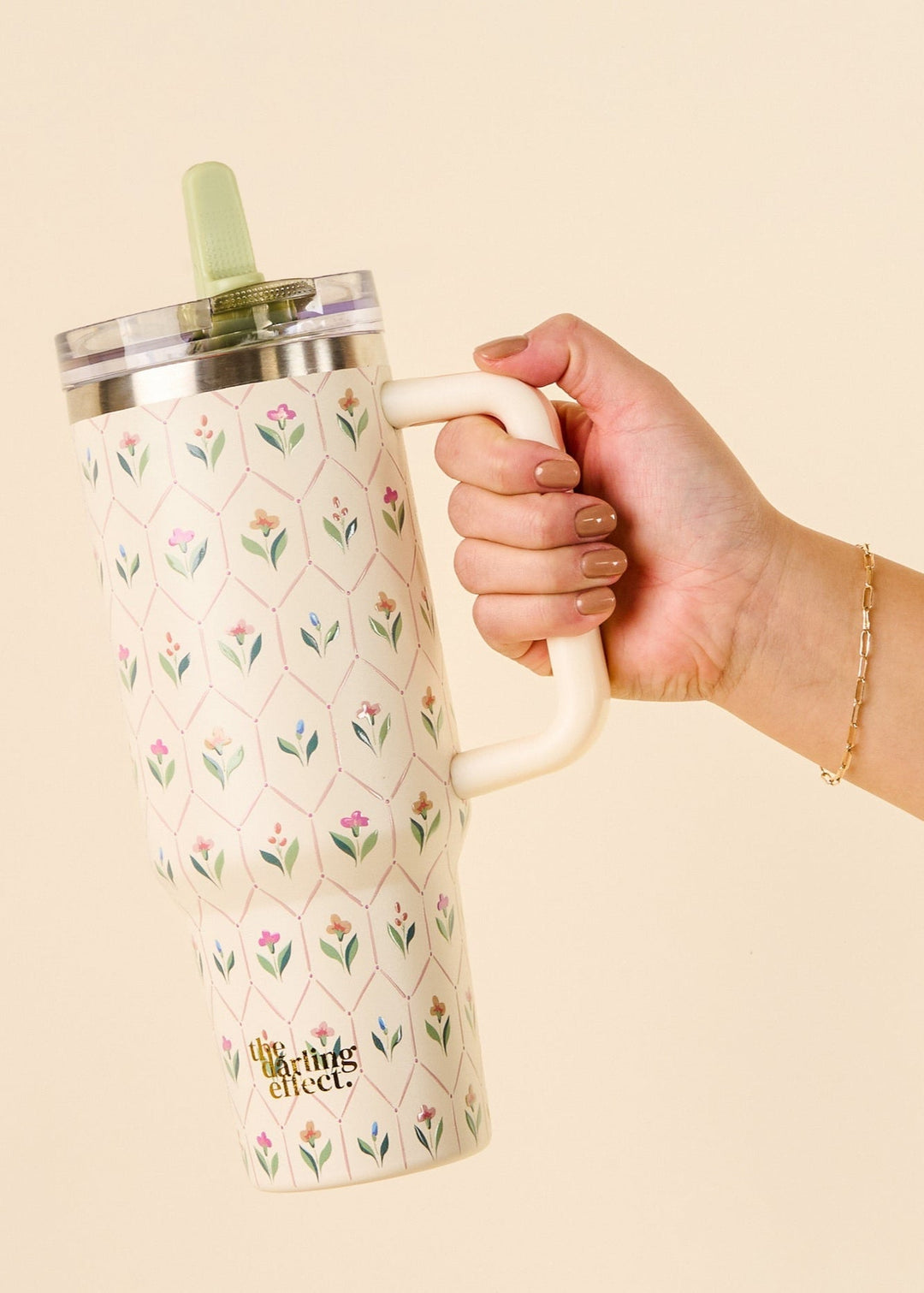 Flip Straw Tumbler 40 oz - Clementine Home Floral Gift