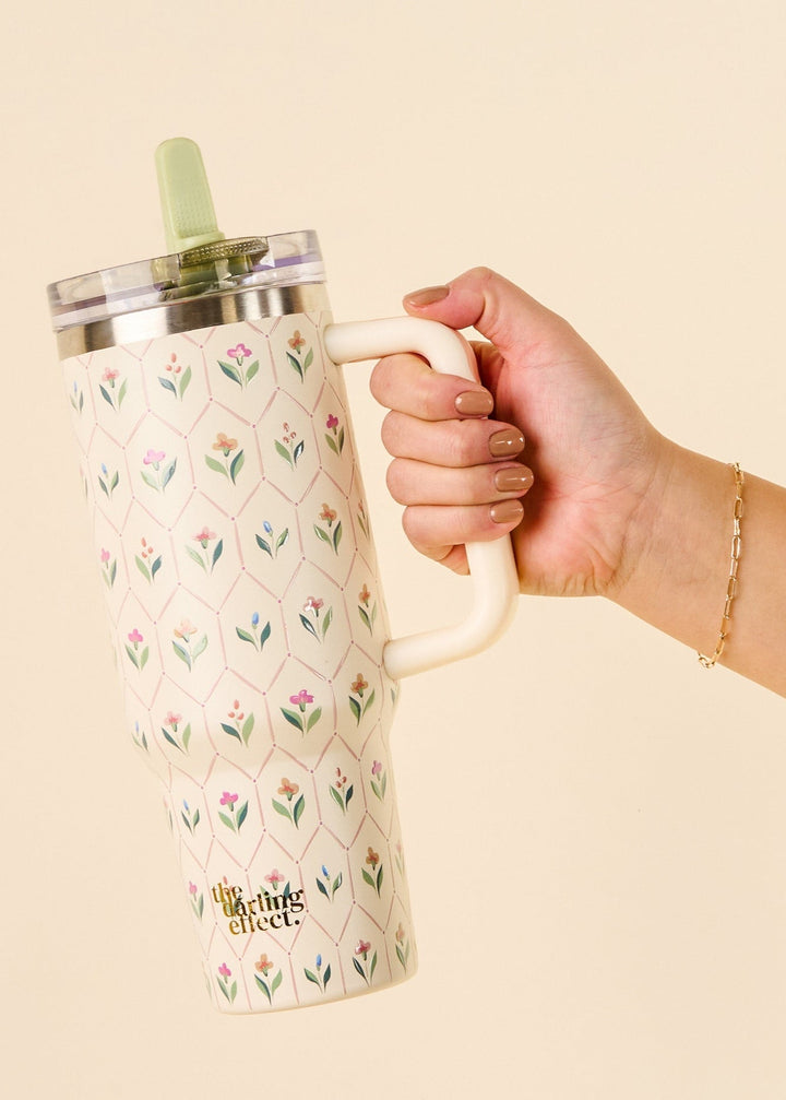 Flip Straw Tumbler 40 oz - Clementine Home Floral Gift