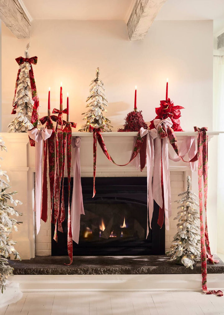 Flocked Lighted Pine Tree in Bag - Clementine Home Floral Gift