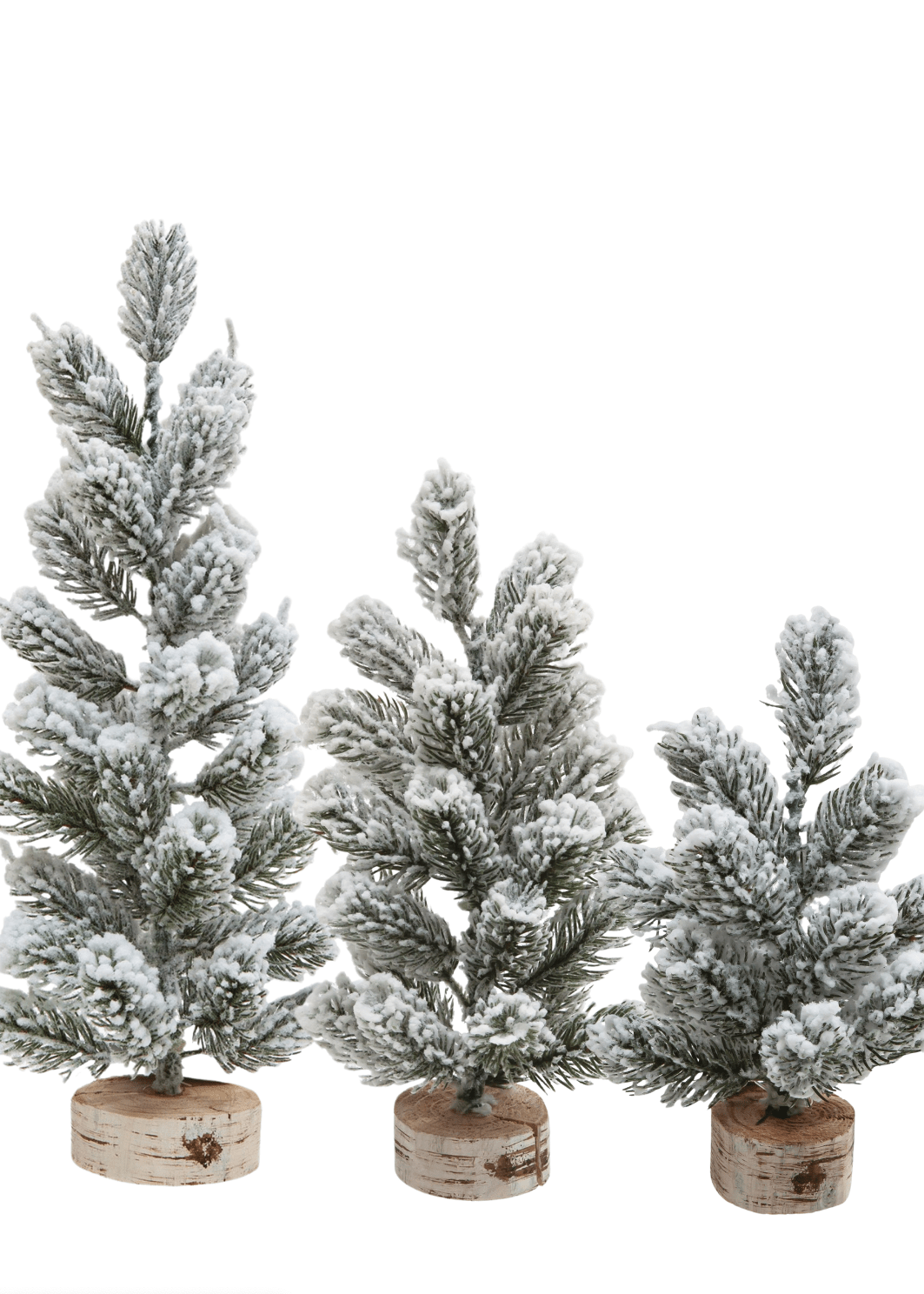 Flocked Trees, Set of 3 - Clementine Home Floral Gift