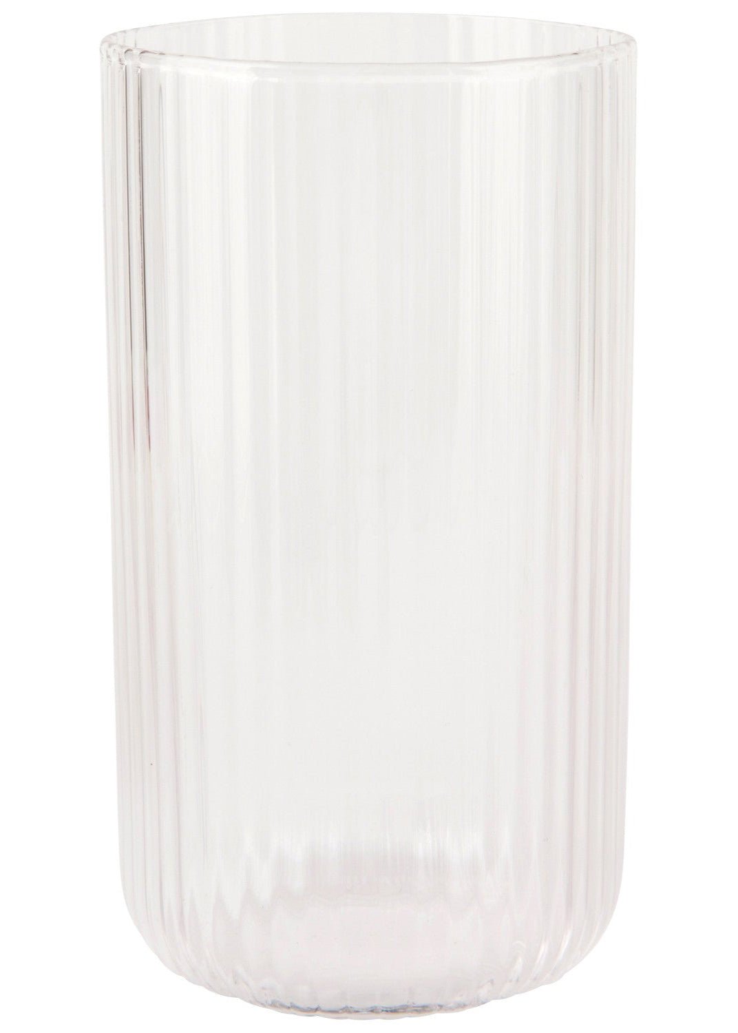 Fluted Drinking Glass, Set of 2 - Clear - Clementine Home Floral Gift