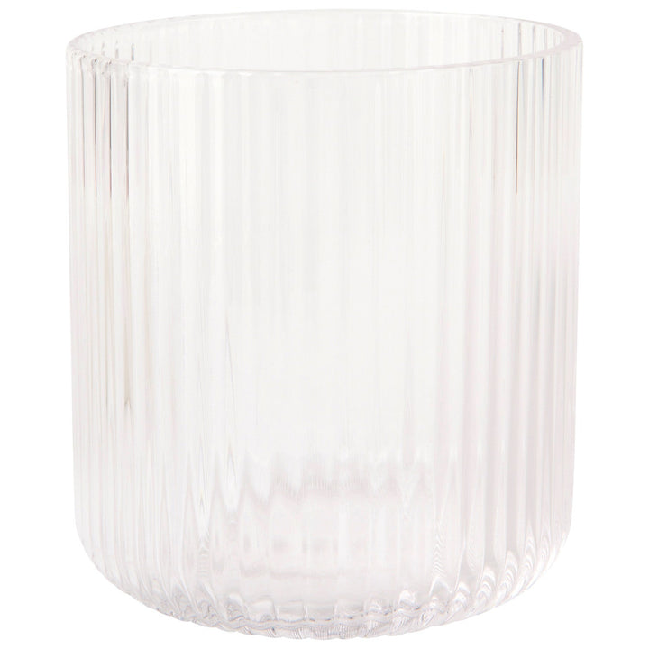 Fluted Drinking Glass, Set of 2 - Clear - Clementine Home Floral Gift