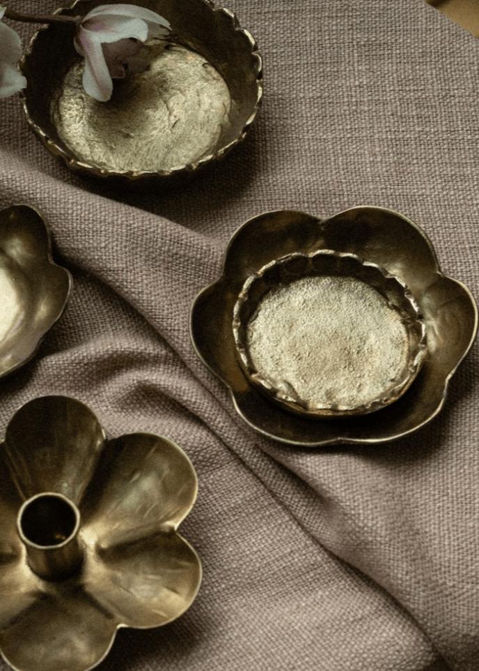 Forged Flower Catchalls, Set of 2 – Antique - Clementine Home Floral Gift