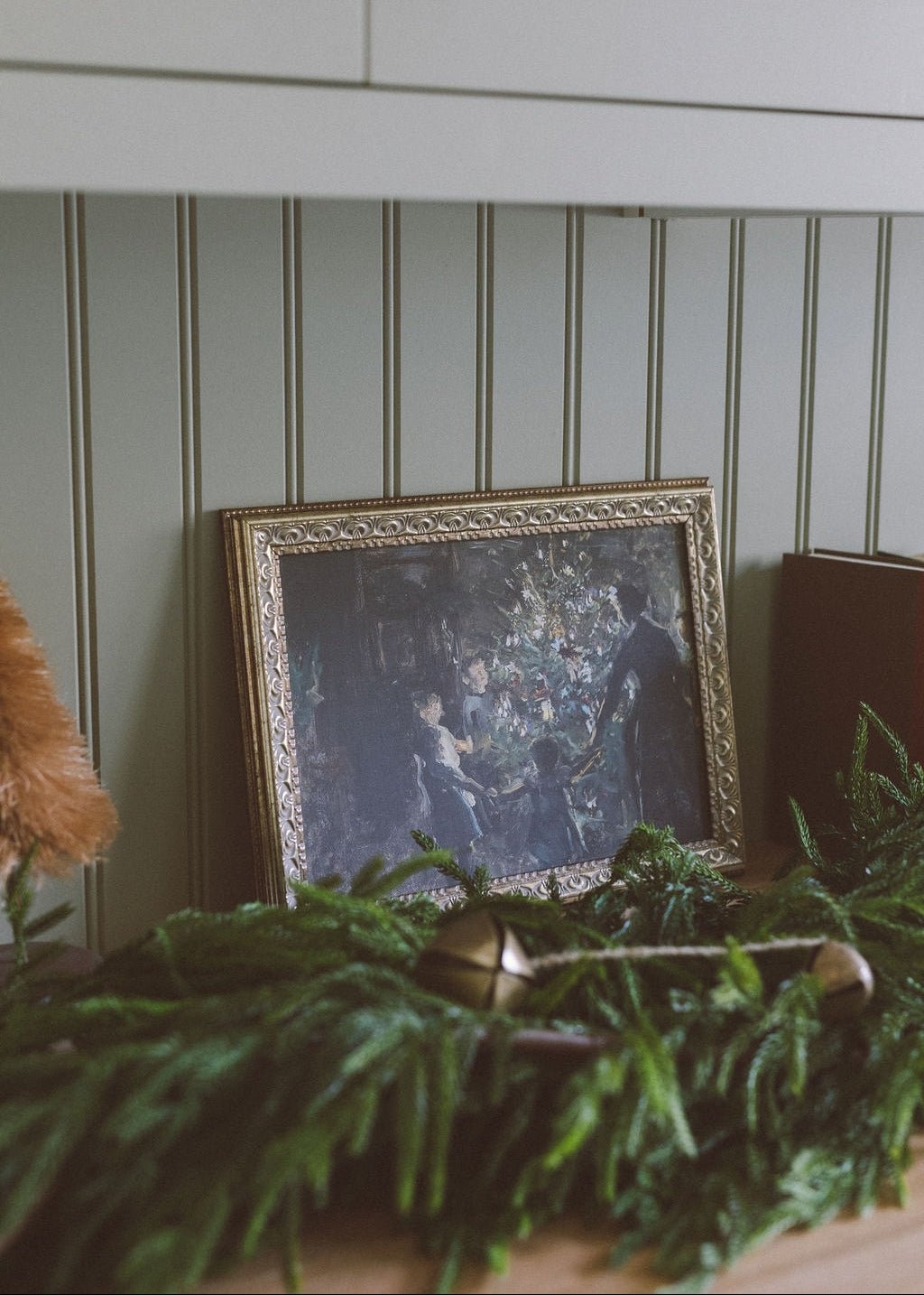 Gather Around the Tree Framed Antique Art - Clementine Home Floral Gift