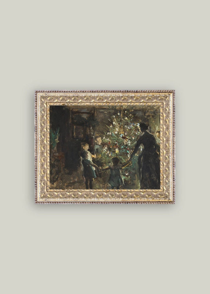 Gather Around the Tree Framed Antique Art - Clementine Home Floral Gift