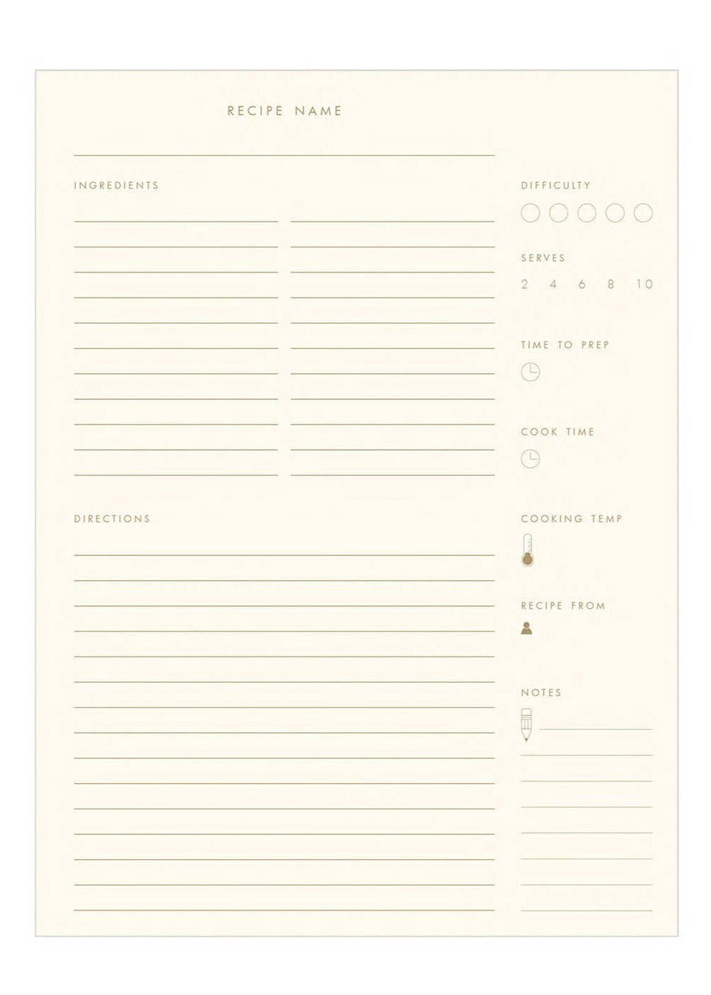 Gathered Recipes – Keepsake Recipe Book - Clementine Home Floral Gift