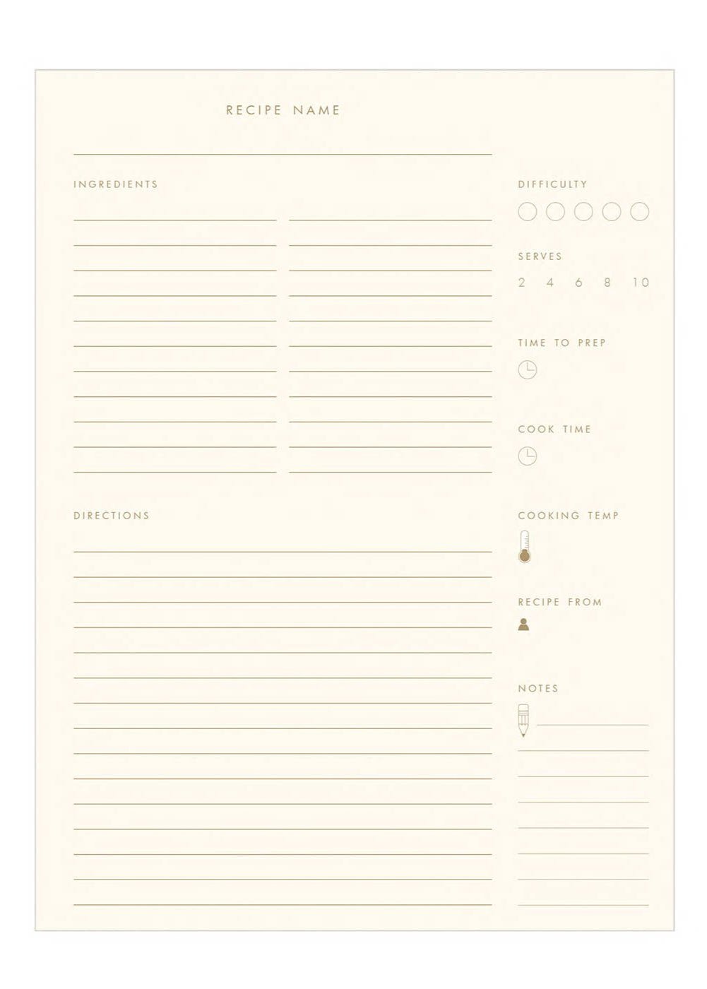 Gathered Recipes – Keepsake Recipe Book - Clementine Home Floral Gift
