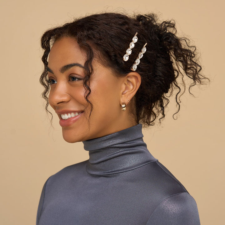 Gemstone Bobby Pins – 2 Piece Set - Clementine Home Floral Gift