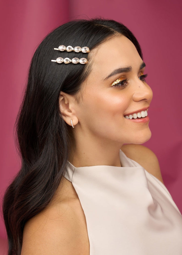 Gemstone Bobby Pins – 2 Piece Set - Clementine Home Floral Gift