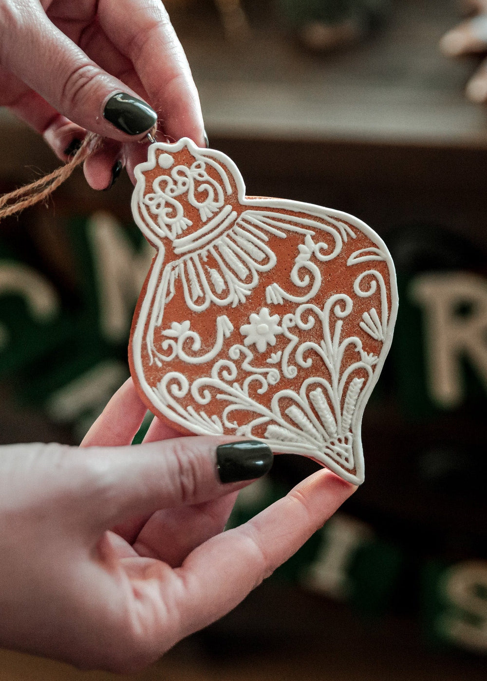 Gingerbread Cookie Ornament - Clementine Home Floral Gift