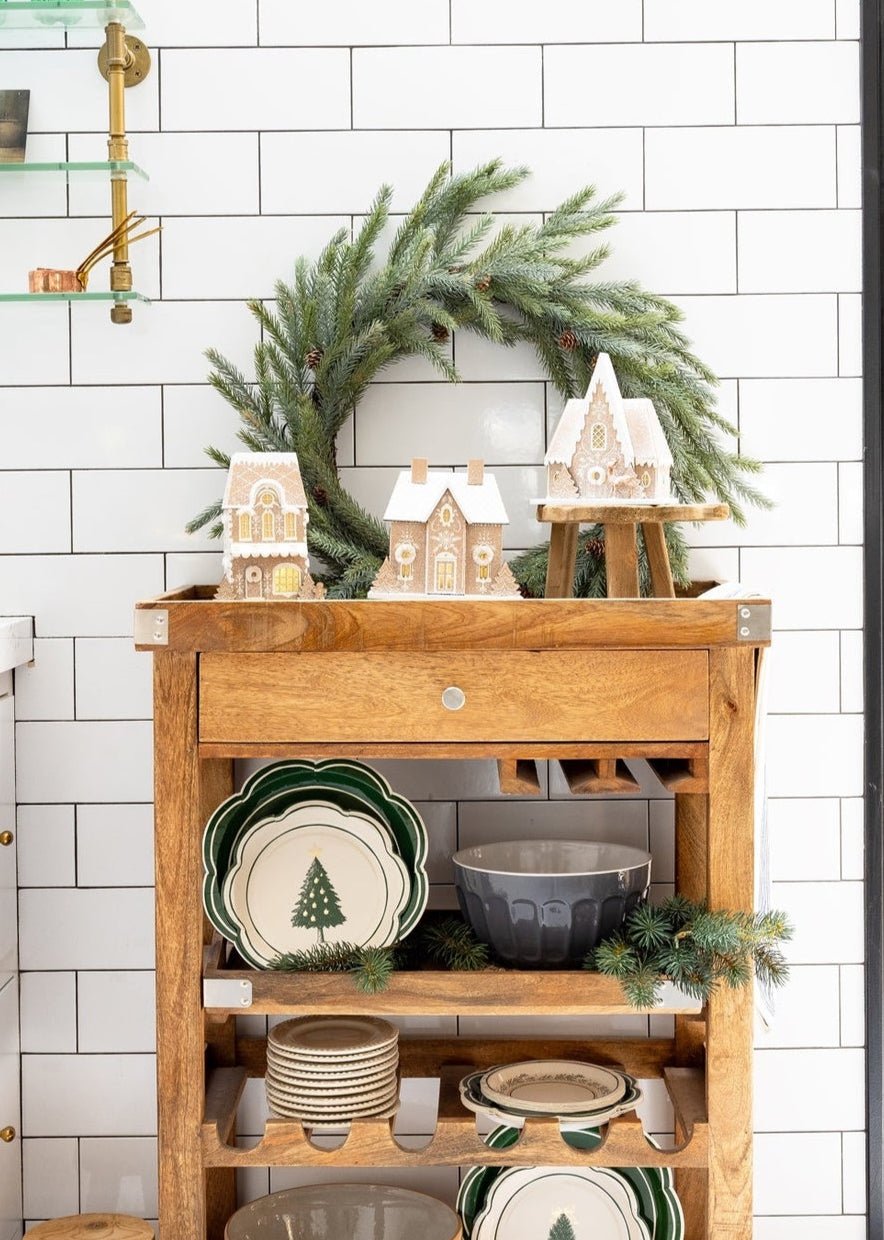 Gingerbread Glitter Village, Set of 3 - Clementine Home Floral Gift