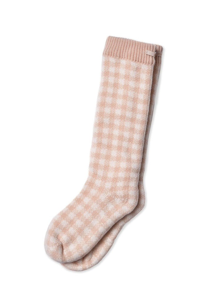 Gingham Lounge Sock - Pink - Clementine Home Floral Gift