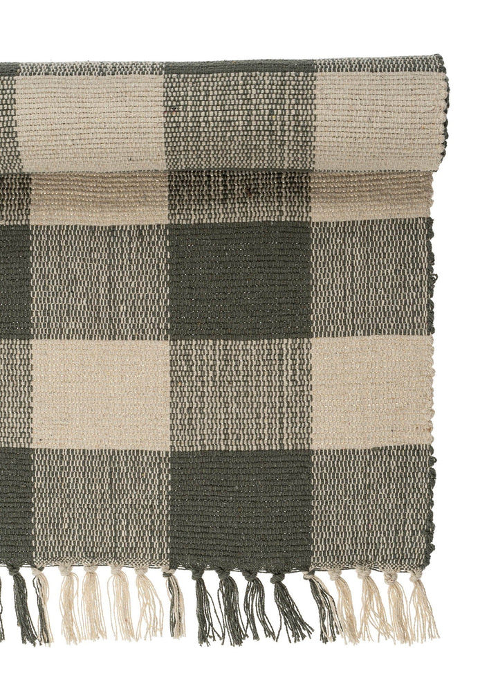 Gingham Table Runner – Fog - Clementine Home Floral Gift