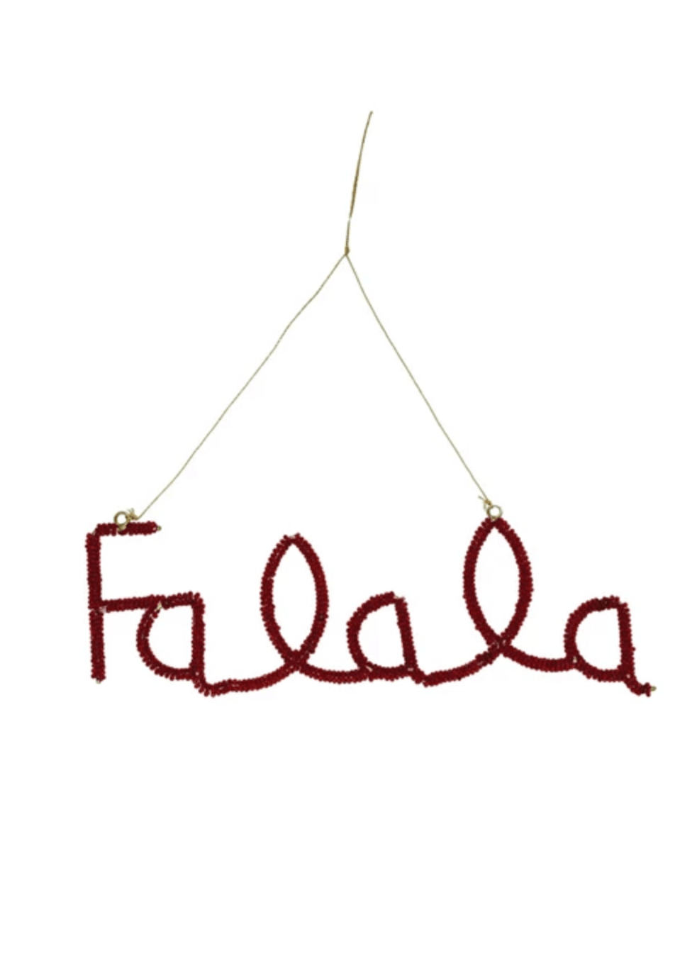 Glass Beaded Holiday Word Ornament – “Fa La La” - Clementine Home Floral Gift