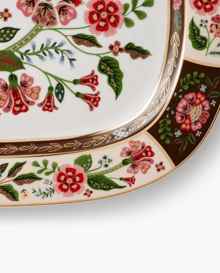 Gracie Large Porcelain Serving Platter - Clementine Home Floral Gift