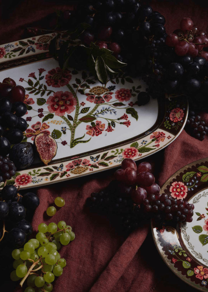 Gracie Large Porcelain Serving Platter - Clementine Home Floral Gift