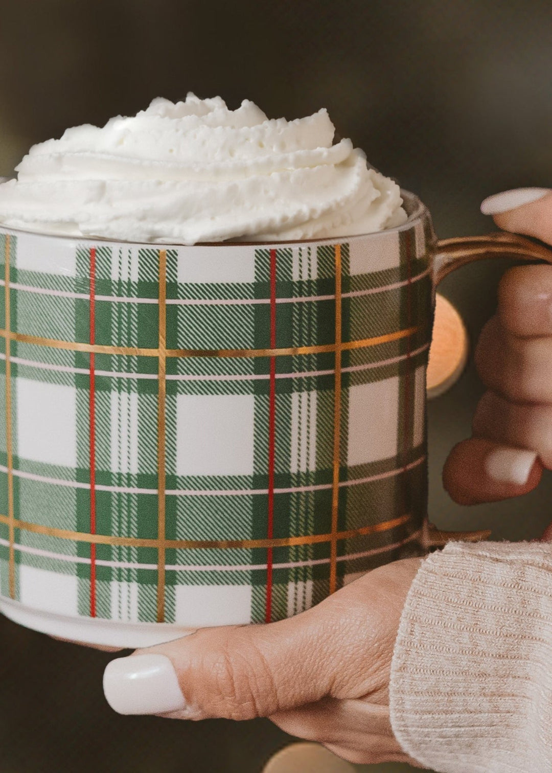 Green Plaid Coffee Mug - Clementine Home Floral Gift
