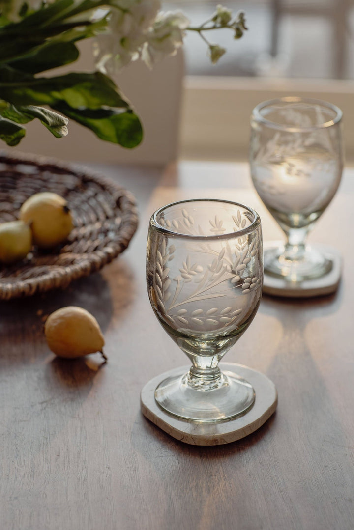 Hand - Etched Lua Glass - Clementine Home Floral Gift