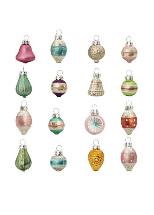 Hand - Painted Glass Ornaments – Boxed Set of 20 - Clementine Home Floral Gift