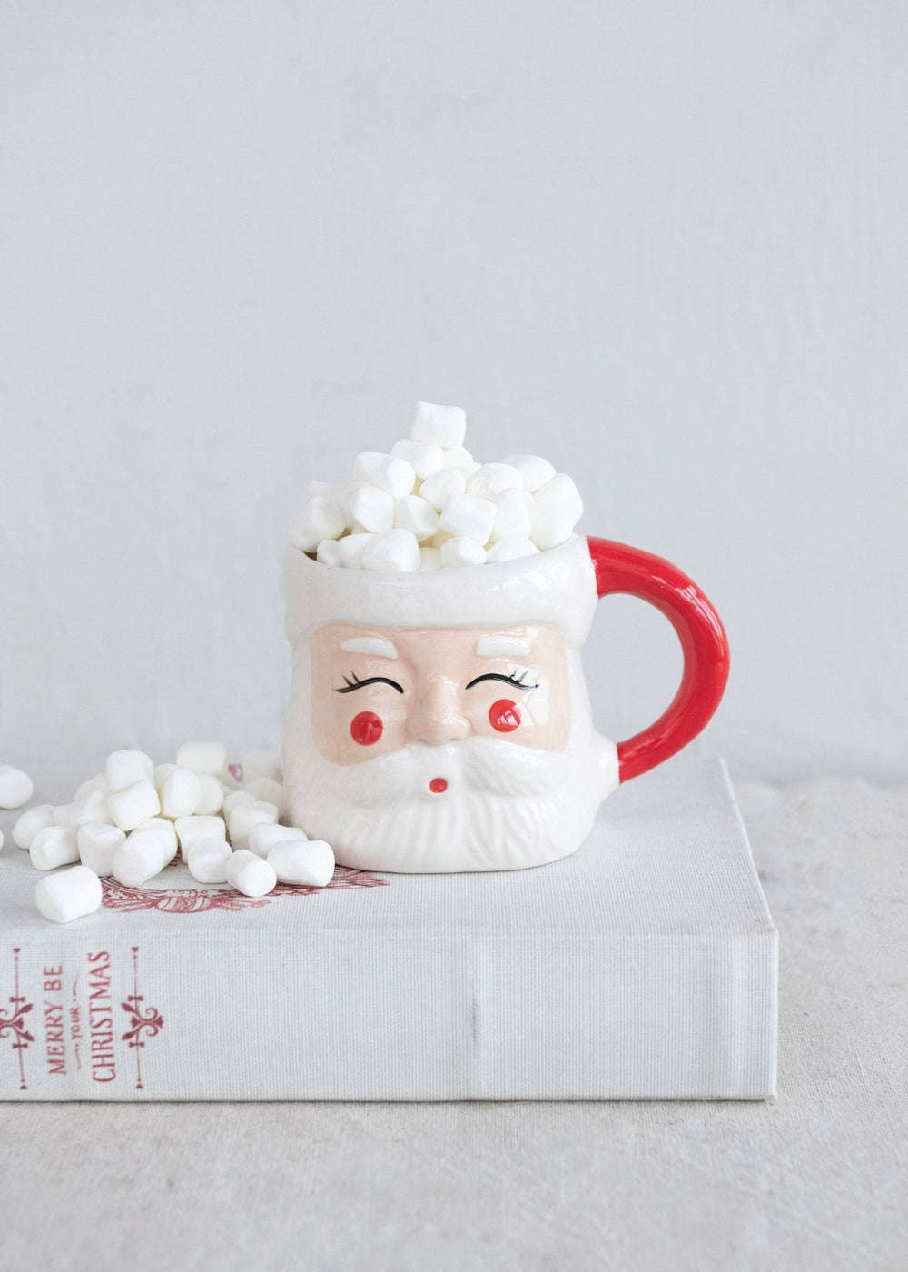 Hand - Painted Santa Mug - Clementine Home Floral Gift