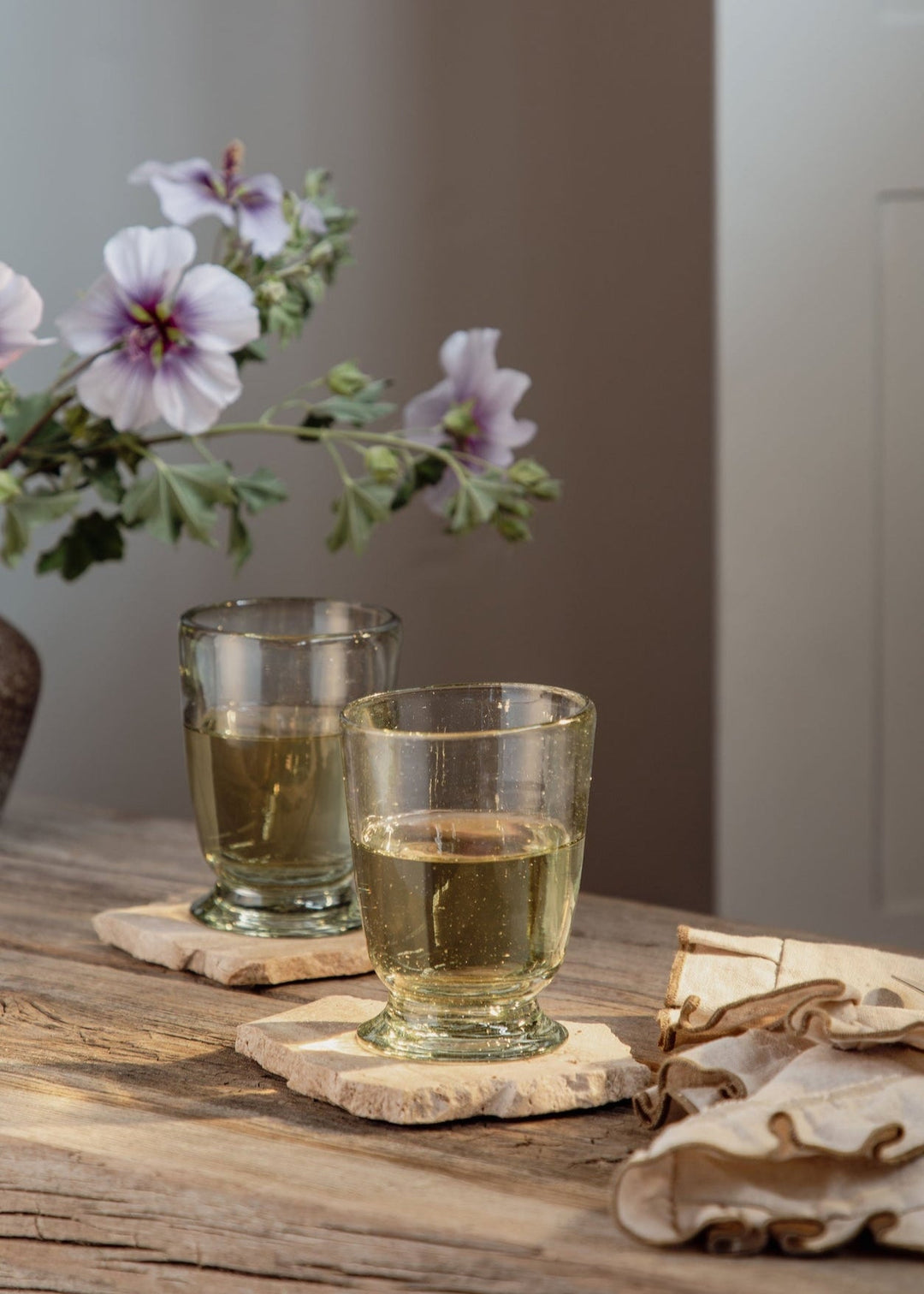 Handblown Footed Glass - Clementine Home Floral Gift