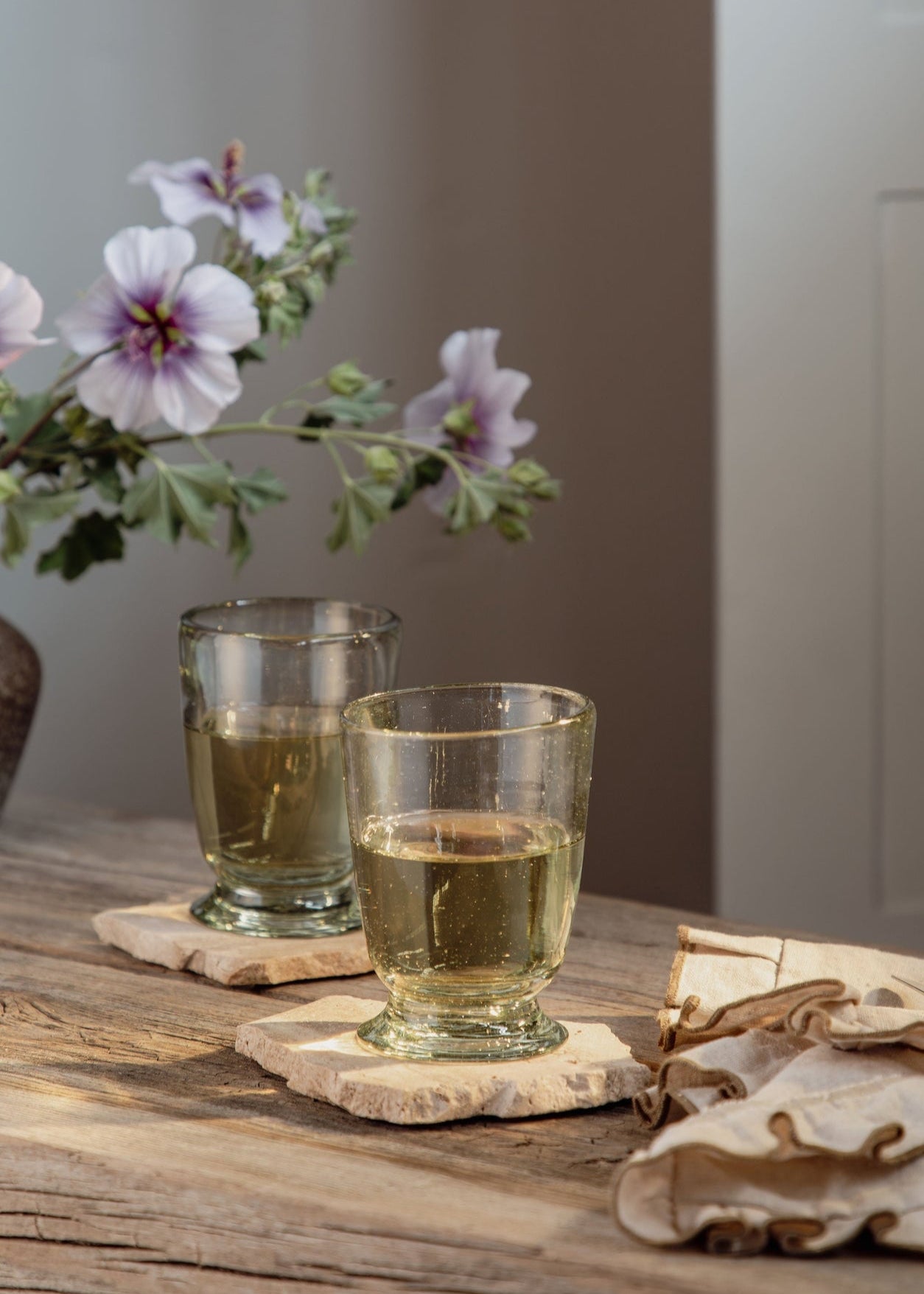 Handblown Footed Glass - Clementine Home Floral Gift