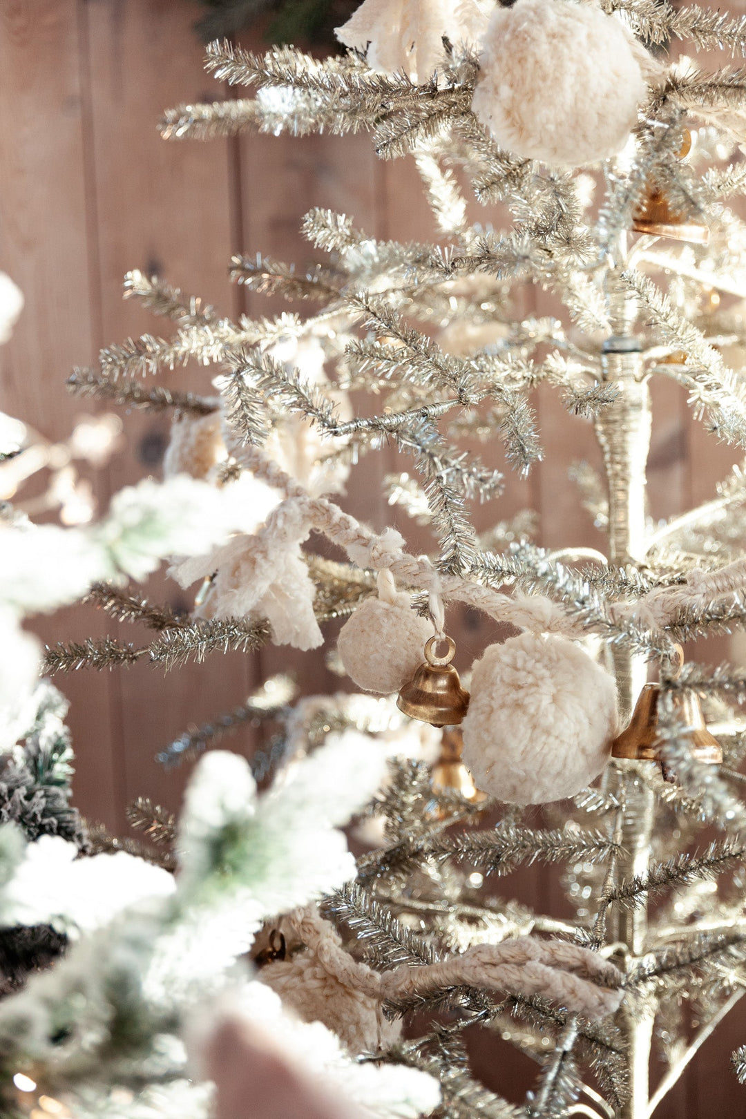 Handmade Wool & Cotton Blend Pom Pom & Bell Garland - Clementine Home Floral Gift