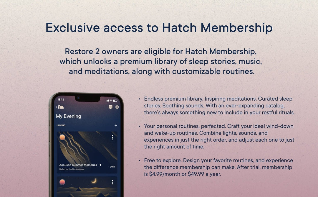 Hatch Restore 2, Sunrise Alarm Clock, Sound Machine - Putty (Winter '24 Add - On) - Clementine Home Floral Gift
