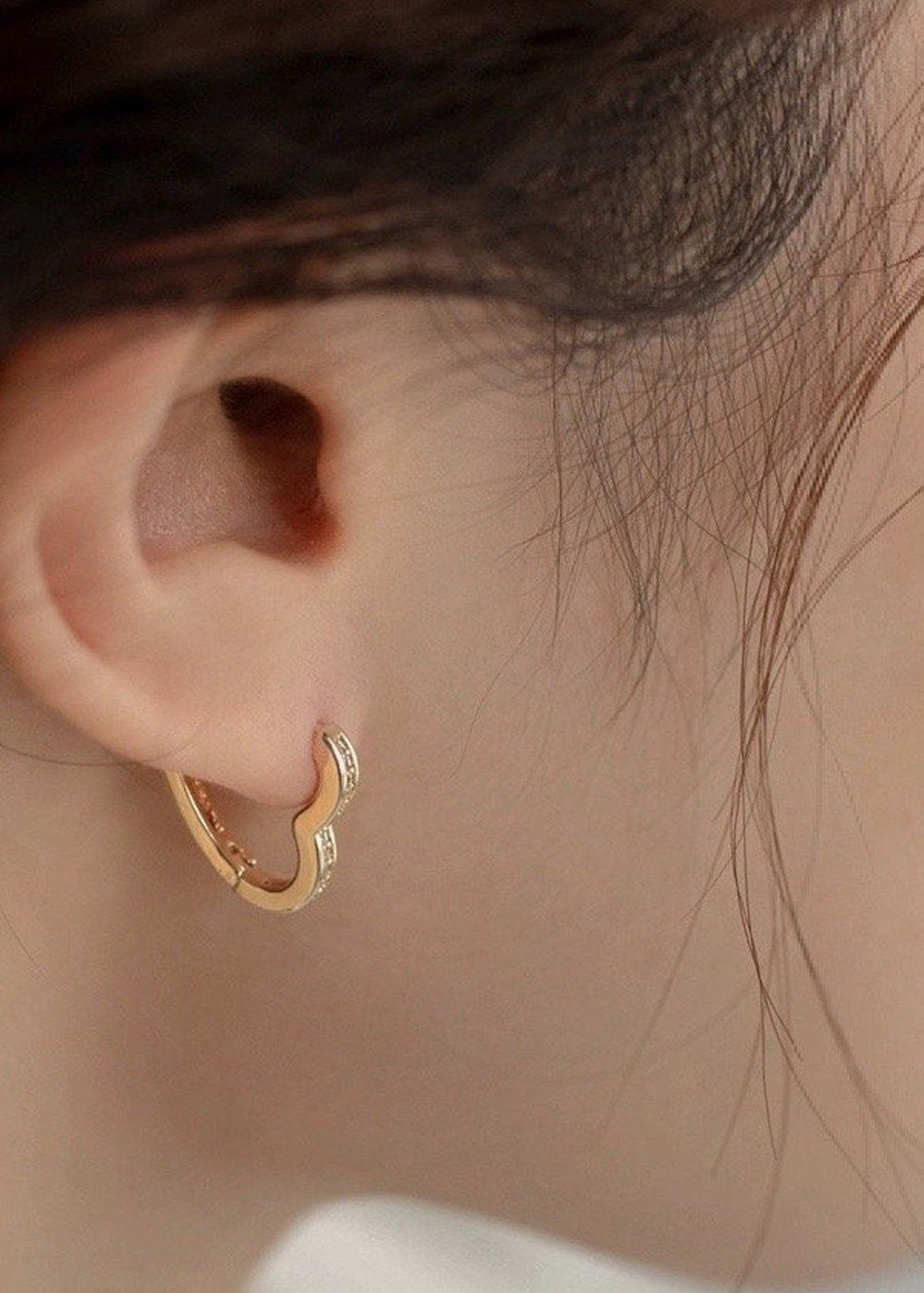 Heart Pave Hoop Earrings - Clementine Home Floral Gift