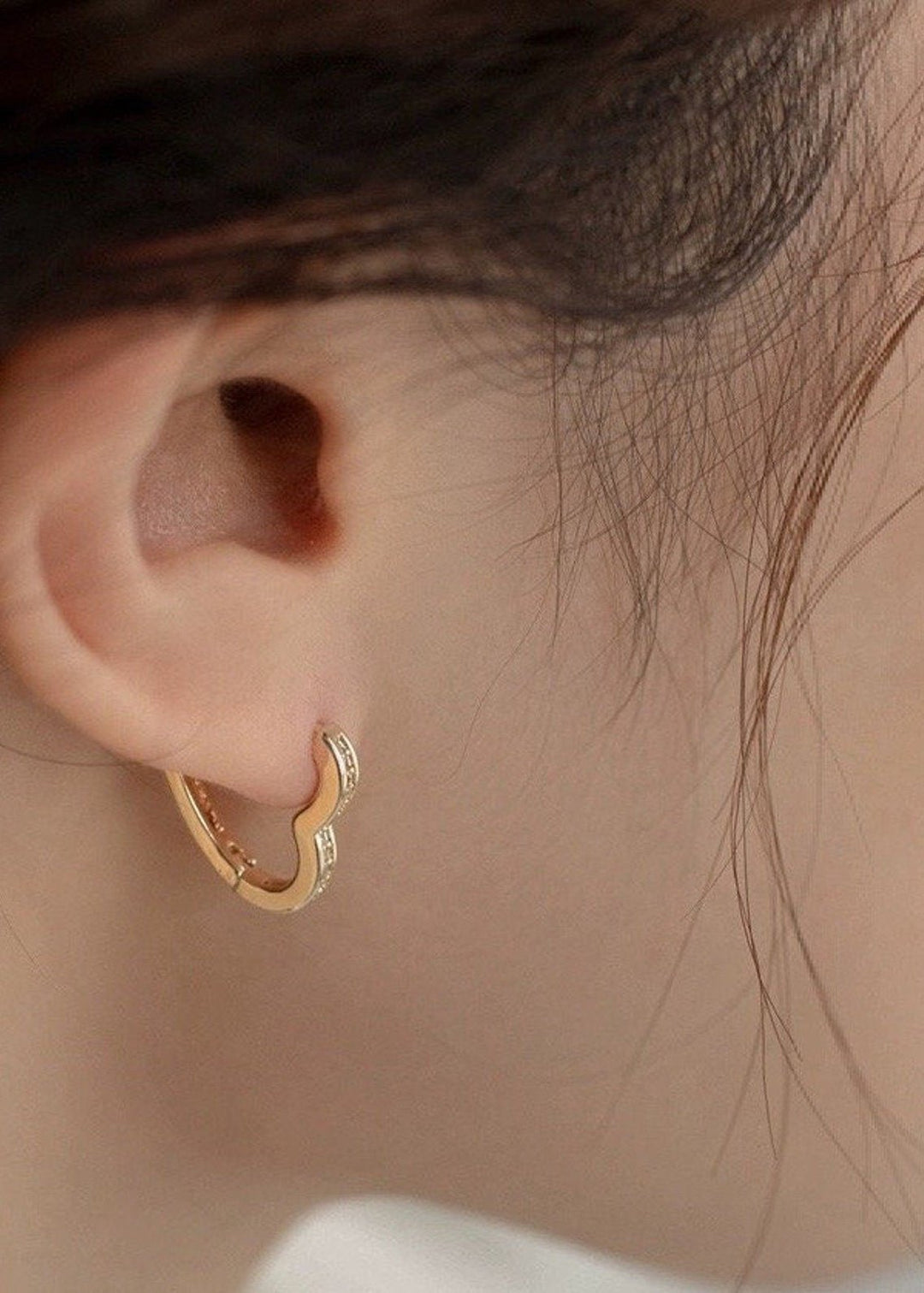 Heart Pave Hoop Earrings - Clementine Home Floral Gift