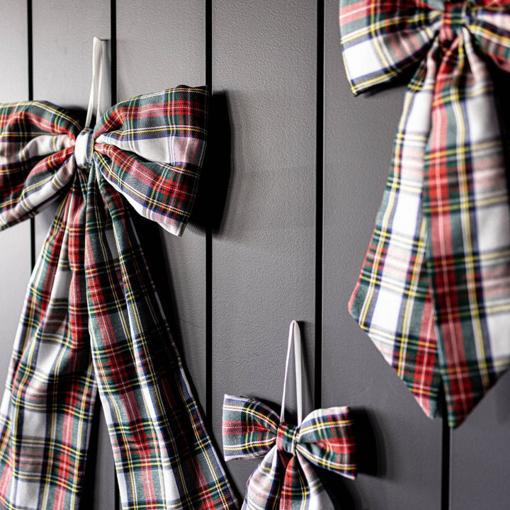 Holiday Red Plaid Fabric Bow - Clementine Home Floral Gift