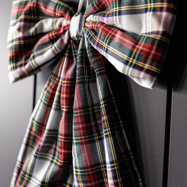 Holiday Red Plaid Fabric Bow - Clementine Home Floral Gift