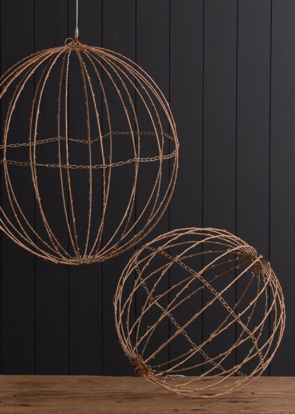 LED Foldable Light Spheres – Set of 2 - Clementine Home Floral Gift