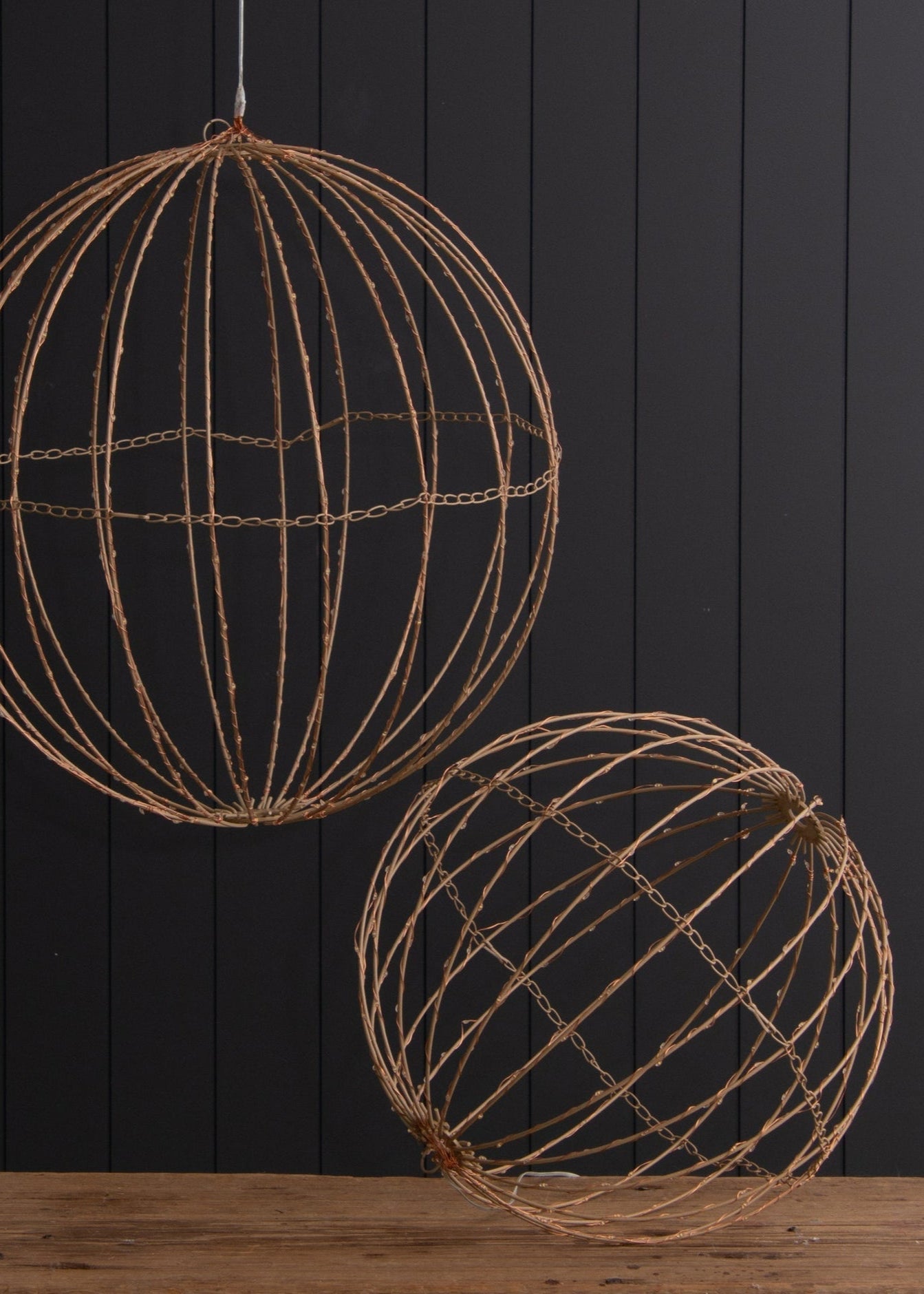 LED Foldable Light Spheres – Set of 2 - Clementine Home Floral Gift