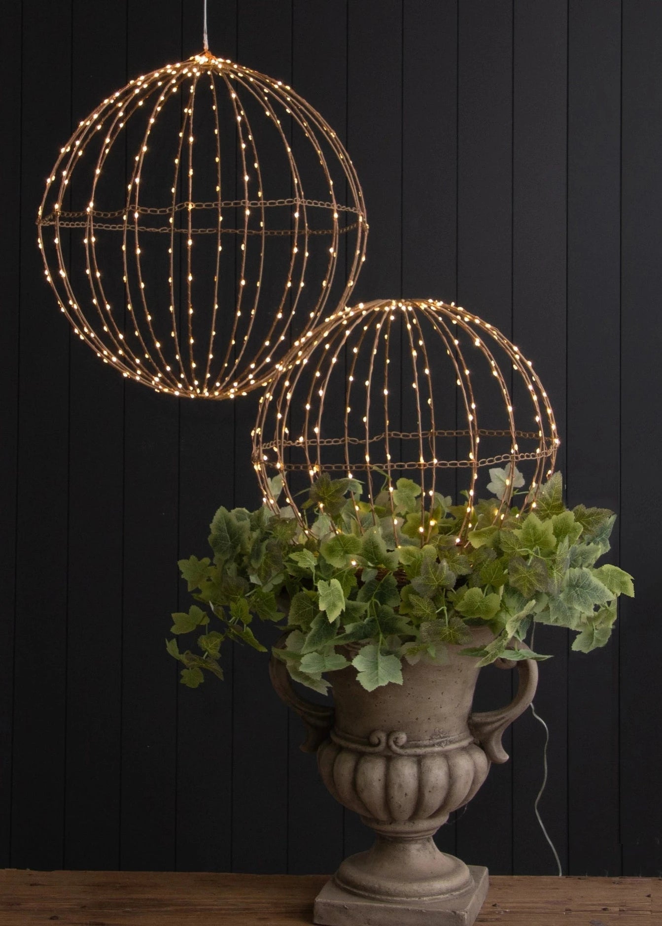 LED Foldable Light Spheres – Set of 2 - Clementine Home Floral Gift