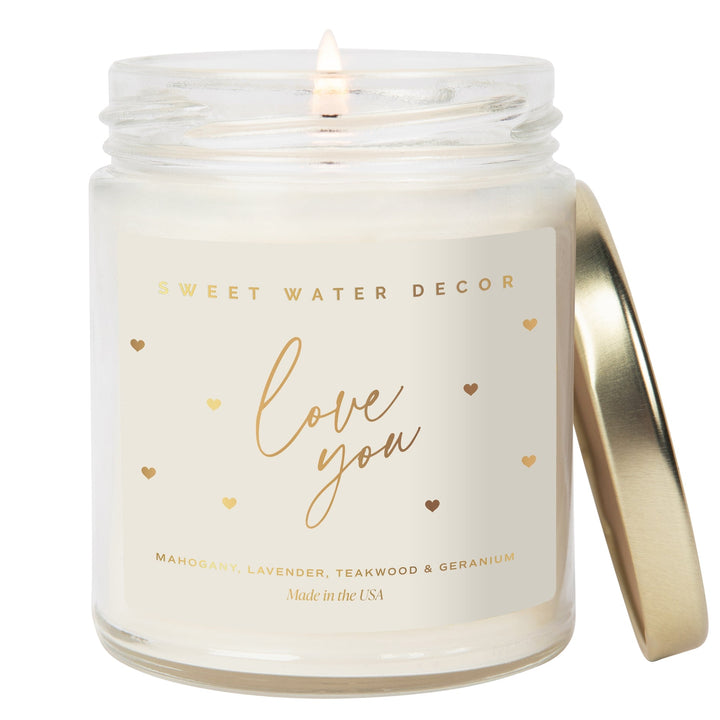 Love You Candle - Clementine Home Floral Gift
